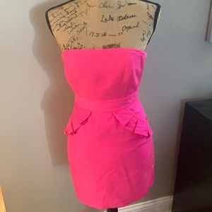 Pink J. Crew Strapless Dress